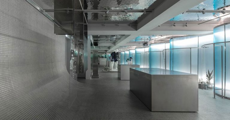 Metal interiors wave like waves in Niiiz Design Korean Barrean Laboratory