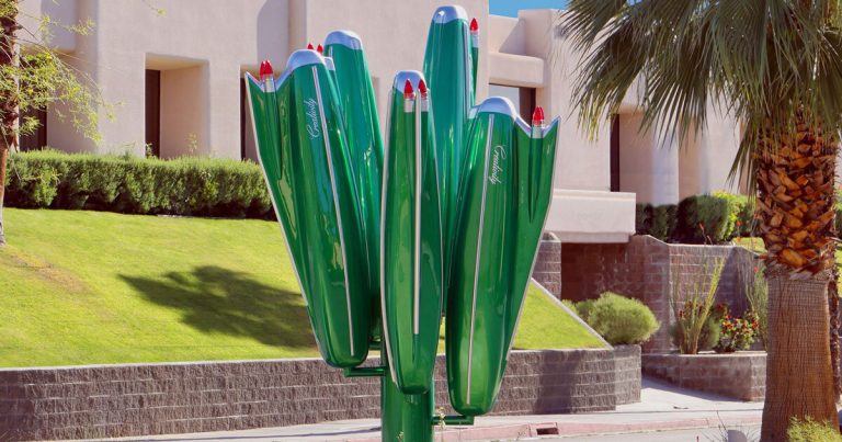 1959 Cadillac parts flip into lighting cactus sculpture into California