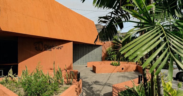 Terracotta District 27 Espresso Store reuses the outdated medical laboratory in Indonesia