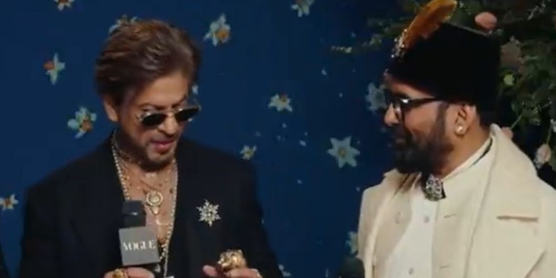 SRK’s humorous tackle Met Gala blue carpet is difficult to overlook, Sabyasachi speaks about his aura | Watch