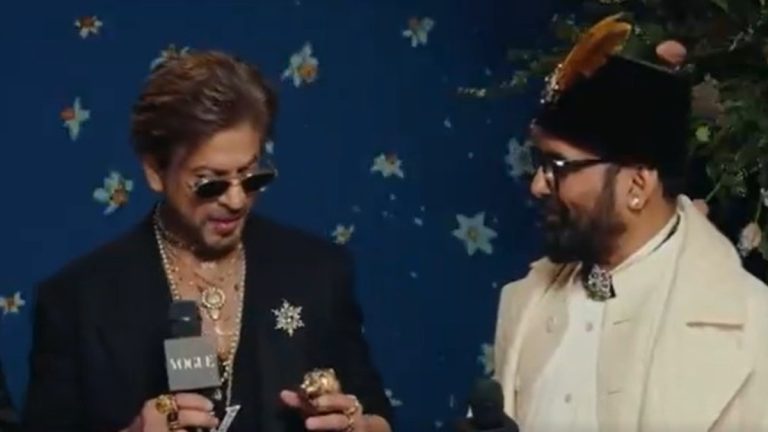 SRK’s humorous tackle Met Gala blue carpet is difficult to overlook, Sabyasachi speaks about his aura | Watch