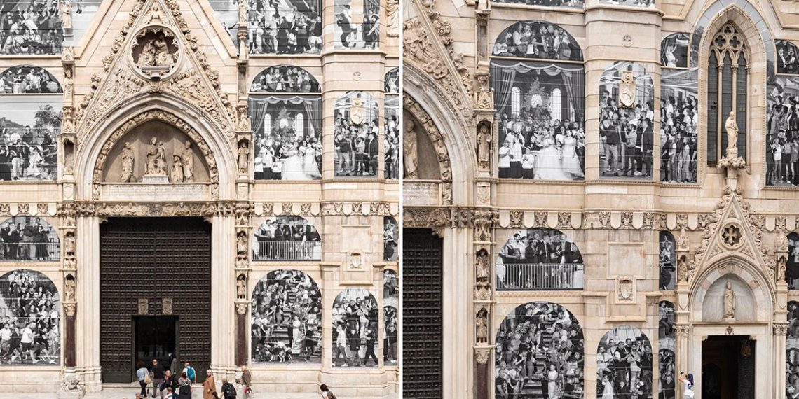 Jr covers Napoli Cathedral with the residing portrait of the town