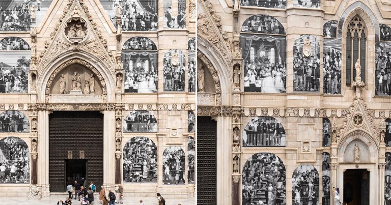 Jr covers Napoli Cathedral with the residing portrait of the town