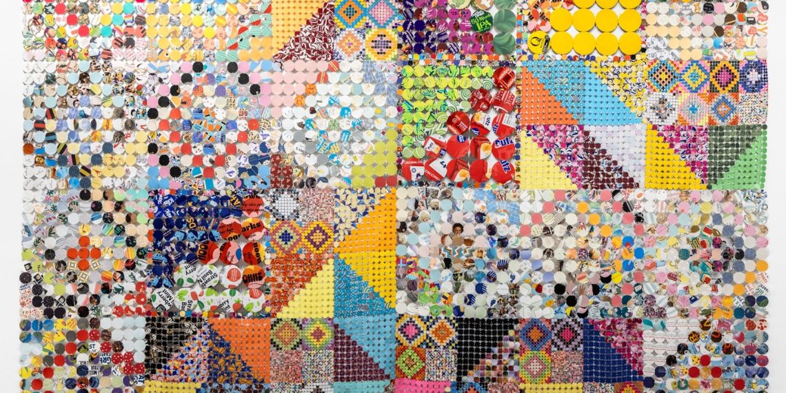 Packaging and labels thrown discover new life within the vibration of Kelly Kozma’s Patchworks – Colossal