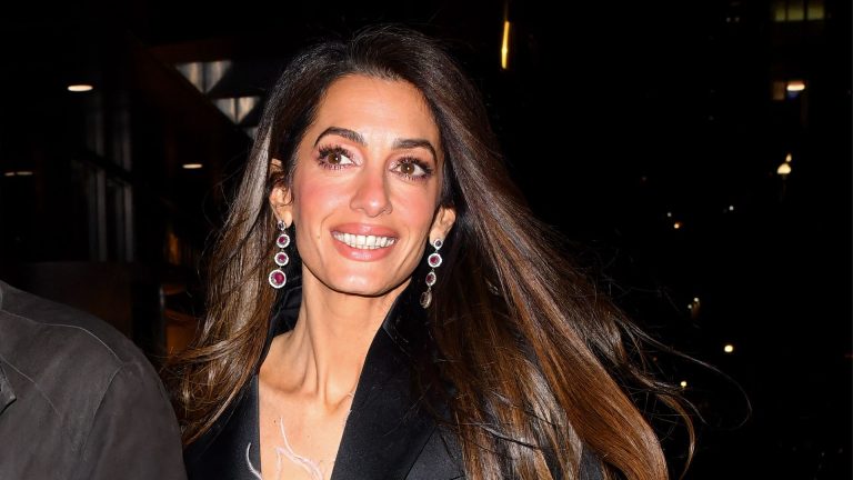 Amal Clooney’s trousers supply a a lot softer various to black tailoring