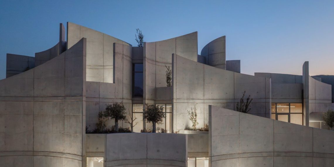 Davide Macullo’s veterinary clinic is behind the Albania concrete curves