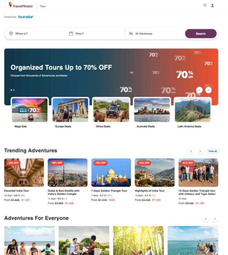 New Partnerships: HolidayPirates Joins With TourRadar To Enhance US Journey Market
