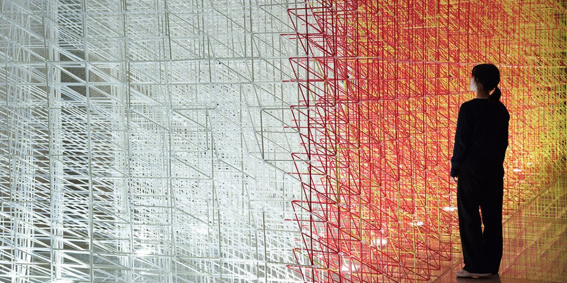 41.415 Plastic straws kind modular pavilion by a laboratory A+U in Korea