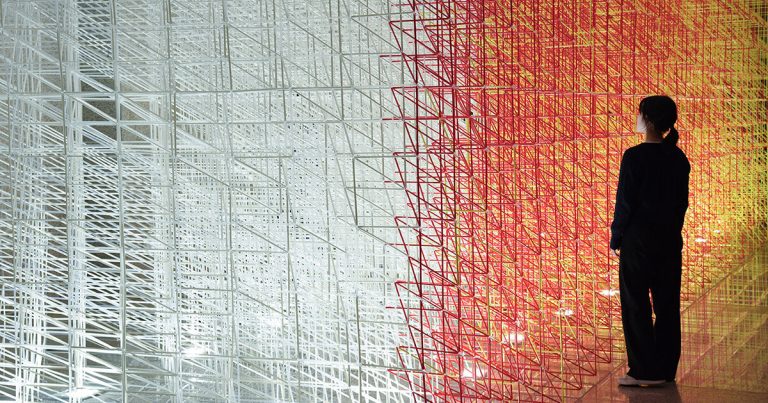 41.415 Plastic straws kind modular pavilion by a laboratory A+U in Korea