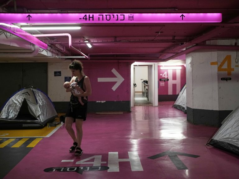 In Tel Aviv, a parking turns into a nightly shelter in entrance of Iran’s missiles