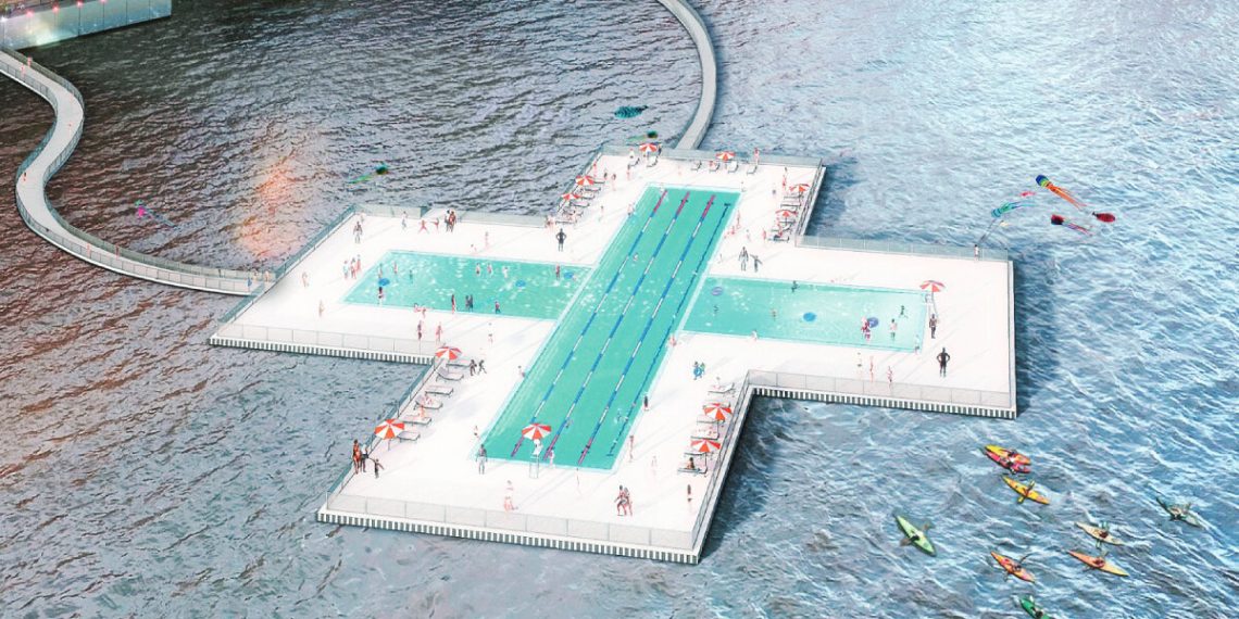 New York Metropolis +Pool completes the floating ship’s building