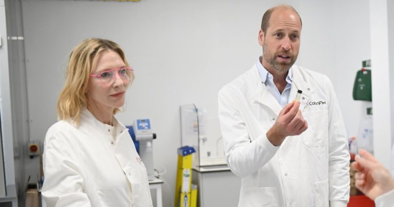 Prince William and Cate Blanchett Go to Lab on Sustainable Style