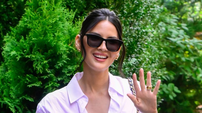 Barrel legs are out, flares are in — simply ask Olivia Munn
