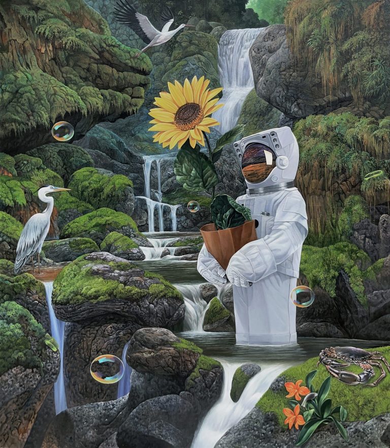 An astronaut finds symbiosis with nature within the uncommon work of Agus Putu Suyadnya – Colossal