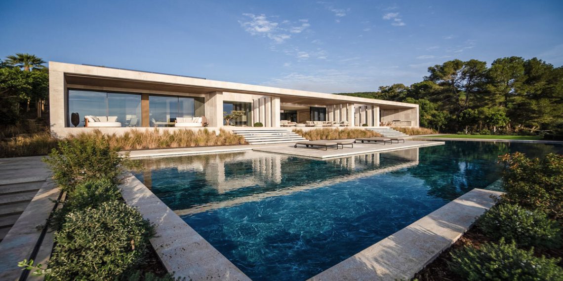 Ark architects increase Villa Tai on the stone podium the Mediterranean Sea