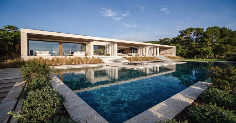Ark architects increase Villa Tai on the stone podium the Mediterranean Sea