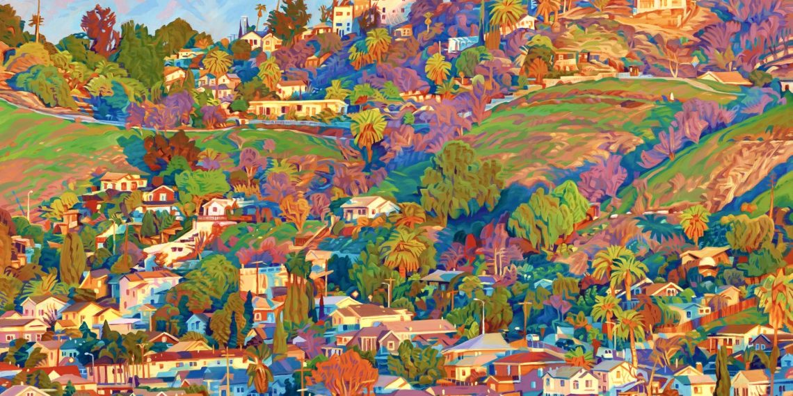 Seth Armstrong units the hills of Los Angeles Aglow in vibrant oil – Colossal work