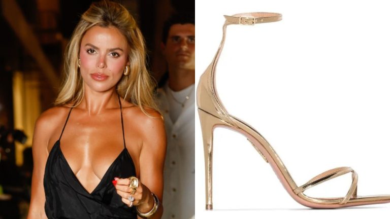Brooks Nader’s Aquazzura Sandals Elevate Her LBD Search for a Evening Out