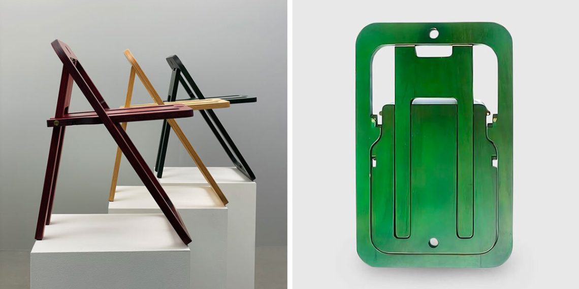 Holder objects reintroduce the long-lasting Plaka chair by Ricardo Blanco