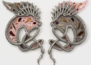 Chinese language herbs suspended in Usher resin in therapeutic within the skeletal sculptures of Wen Liu – Colossal