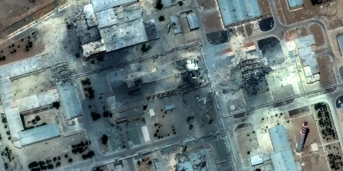 Satellite tv for pc pictures displaying the impression of the US bombing on nuclear targets in Iran