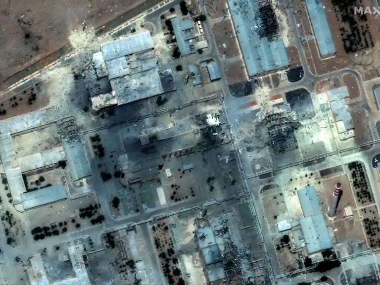 Satellite tv for pc pictures displaying the impression of the US bombing on nuclear targets in Iran