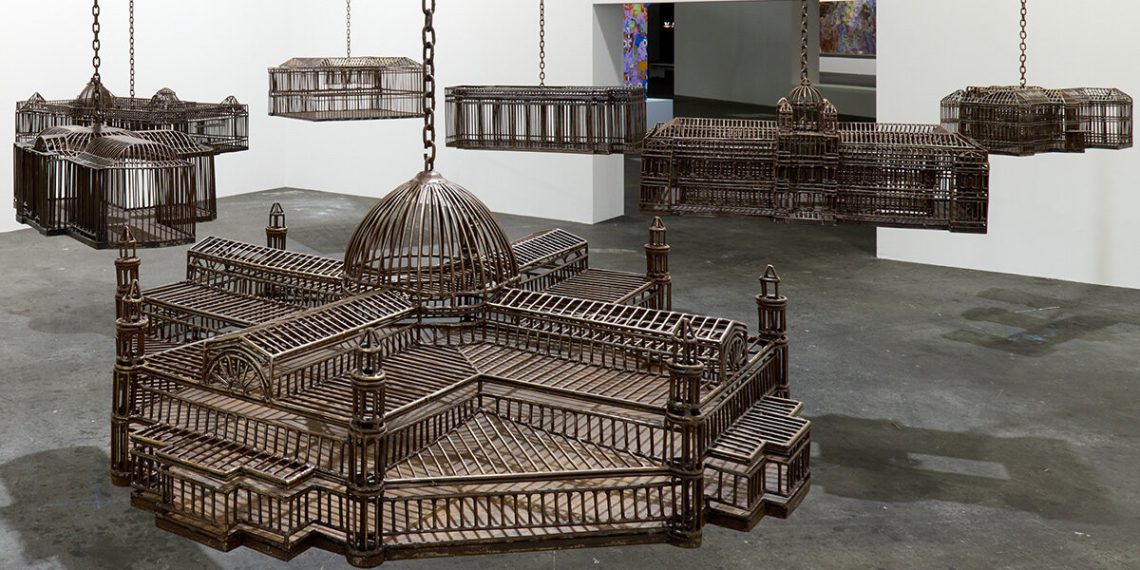 Roméo Mivekannin reframe the colonial structure with manually welded sculptures