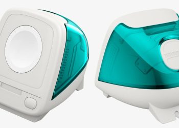 Load the Apple Watch on the little Reproduction Imac G3 of Spigen