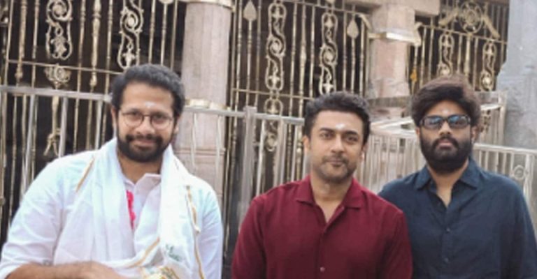 Suriya provides prayers at Palani Murugan temple with Venky Atluri forward of movie shoot
