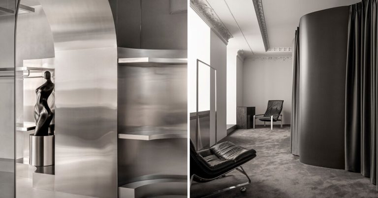The Anoeses erotic model opens the showroom impressed by the brutalist in Kyiv