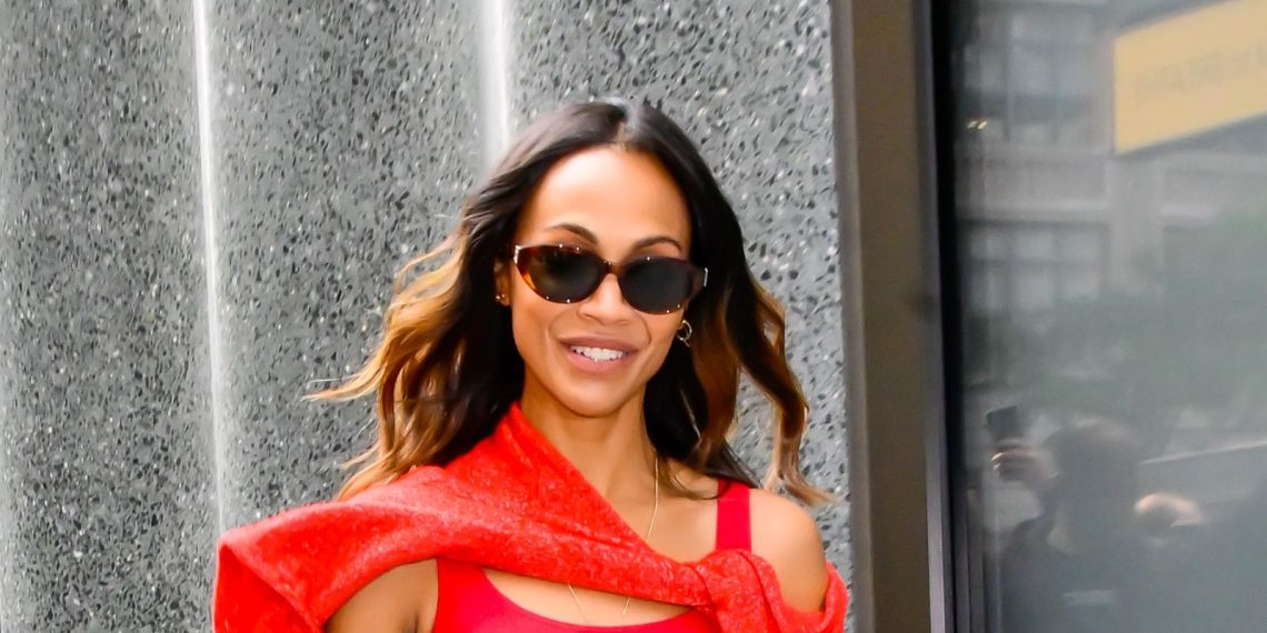 Zoe Saldana simply wore this summer season’s hottest cherry purple hue