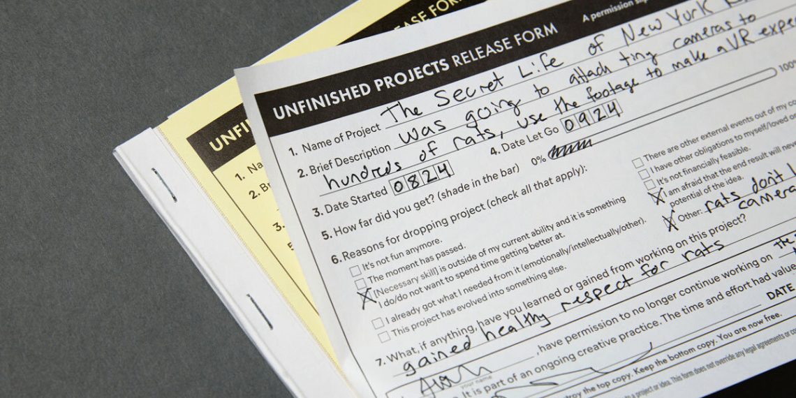 A permission flash to let go of unfinished inventive initiatives