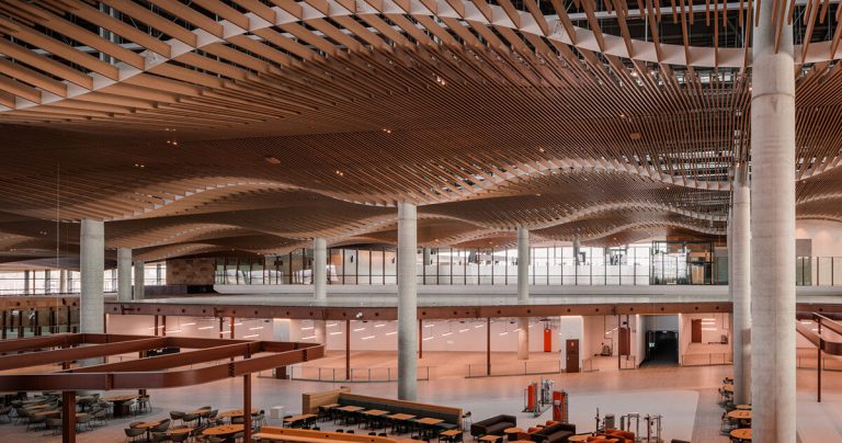 ZHA, COX & Woods Bagot Form Terminal Airport Sydney with wavy modules