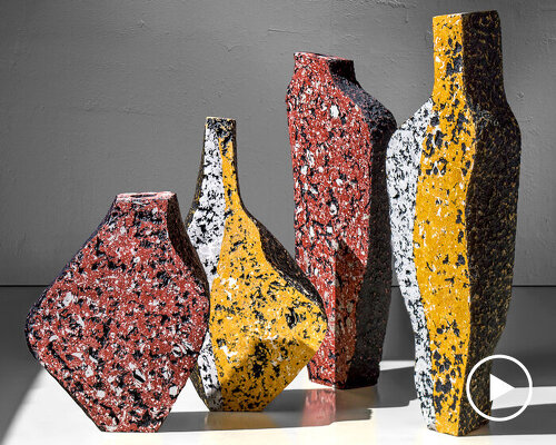 Recycled Paper Composite Shapes FRAGMENT’s Geological Forms